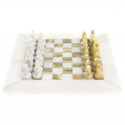 Шахматы "Сувенирные" доска 20х20 см оникс мрамор