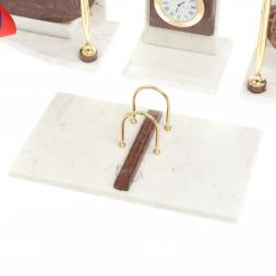 Письменный прибор мрамор лемезит с гербом и флагом России