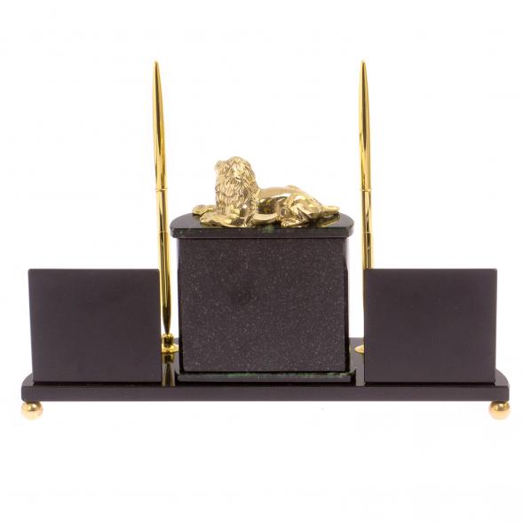 Настольный прибор &amp;quot;Лев&amp;quot; камень нефрит 125442