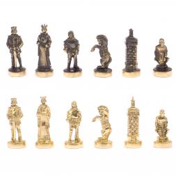 Шахматы бронзовые &amp;quot;Европейские&amp;quot; доска 32х32 см мрамор