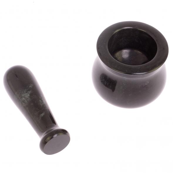 Каменная ступка из черного змеевика 126115