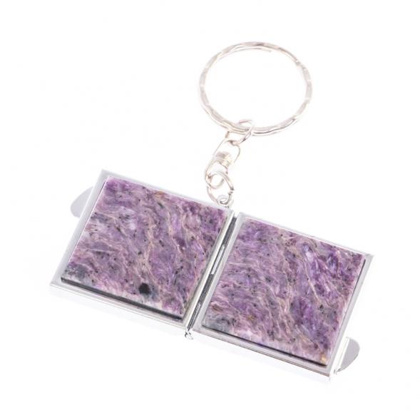 Складное зеркало брелок чароит квадратное 126653