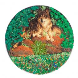 Магнит с рисунком &amp;quot;Пара волков&amp;quot; змеевик