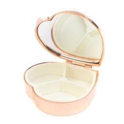 Таблетница &amp;quot;Сердце&amp;quot; на 3 отделения камень пегматит цвет красное золото