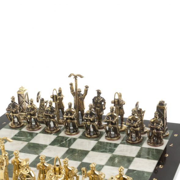 Шахматы подарочные &amp;quot;Нефтяники&amp;quot; 44х44 см шабровский змеевик мрамор 127432