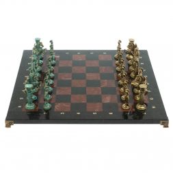 Шахматы &amp;quot;Римские войны&amp;quot; фигуры бронза / патина 44х44 см лемезит