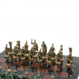 Шахматы &amp;quot;Римские войны&amp;quot; фигуры бронза / патина 44х44 см лемезит