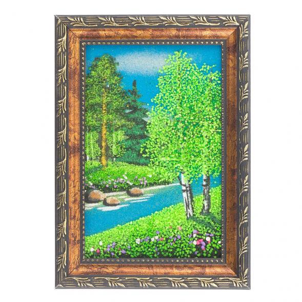 Картина &amp;quot;Летний пейзаж&amp;quot; рамка багет 10х15 см, каменная крошка 119808
