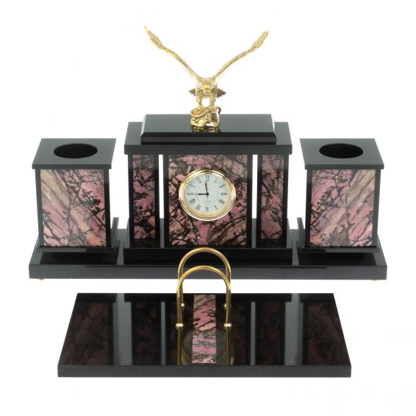 Настольный набор &amp;quot;Орел&amp;quot; из родонита 128596