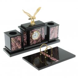 Настольный набор &amp;quot;Орел&amp;quot; из родонита