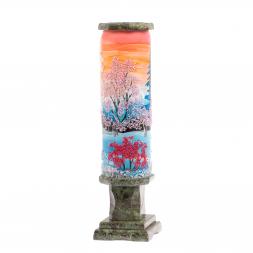 Ваза из камня "Зимний пейзаж" 8,5х8,5х31,5 см