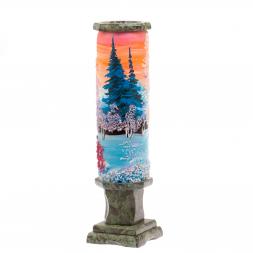Ваза из камня "Зимний пейзаж" 8,5х8,5х31,5 см