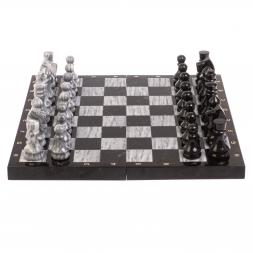 Шахматный набор 3 в 1 &amp;quot;Ящерица&amp;quot; мрамор, гранит с гравировкой