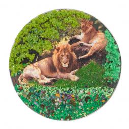 Магнит с рисунком &amp;quot;Пара львов&amp;quot; змеевик