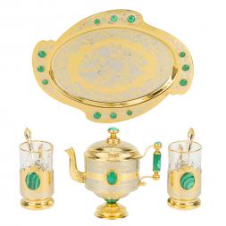 Чайный набор &amp;quot;Малахитовый&amp;quot; в подарочной коробке Златоуст