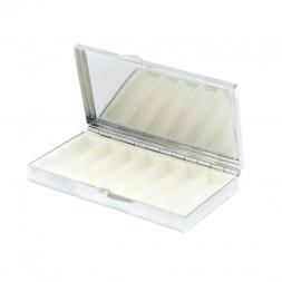 Таблетница на 7 отделений камень пегматит серебристая