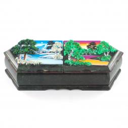 Шкатулка "Зимний и летний пейзажи" 29,5х12х8 см