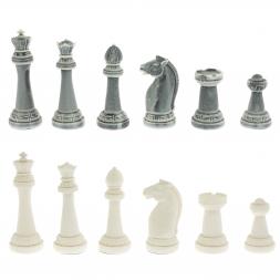 Шахматы "Стаунтон" доска 40х40 см мрамор / шабровский змеевик