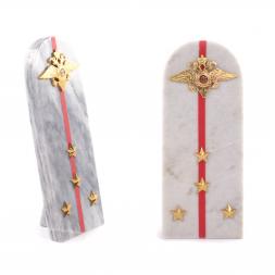 Сувенир "Погон Капитан МВД" камень мрамор