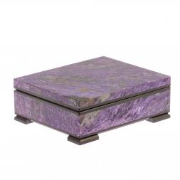 Шкатулка из чароита 13,5х9х4,5 см