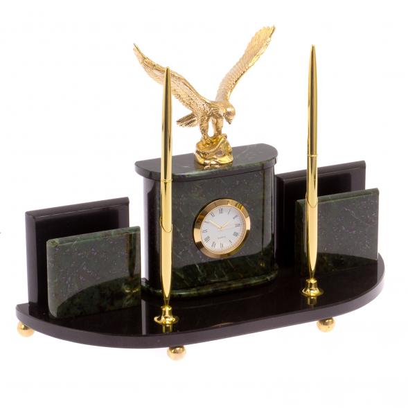 Настольный прибор &amp;quot;Орел&amp;quot; камень нефрит 125444