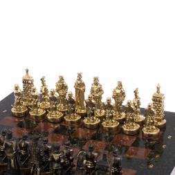 Шахматы бронзовые &amp;quot;Европейские&amp;quot; доска 32х32 см лемезит