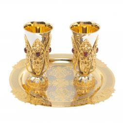 Водочный набор &amp;quot;Царский&amp;quot; 2 рюмки на подносе 80 мл Златоуст