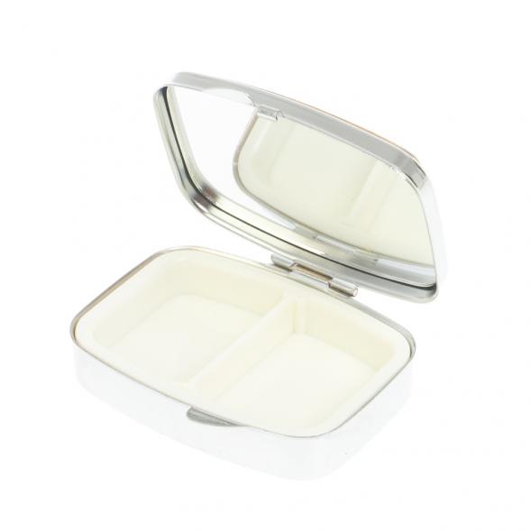 Таблетница на 2 отделения жадеит цвет серебро 127191