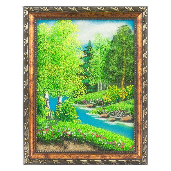 Картина &amp;quot;Летний пейзаж&amp;quot; рамка багет 15х20 см, каменная крошка 119810