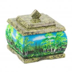 Шкатулка "Лето" змеевик 10х10х9 см