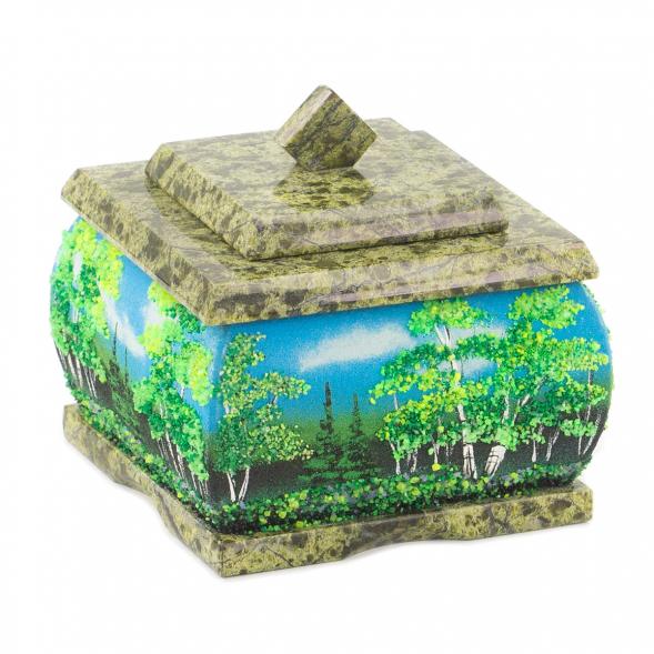 Шкатулка &amp;quot;Лето&amp;quot; змеевик 10х10х9 см 119904