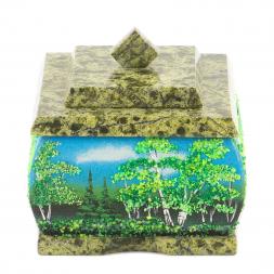 Шкатулка "Лето" змеевик 10х10х9 см