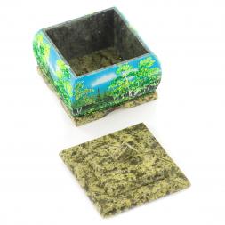 Шкатулка "Лето" змеевик 10х10х9 см