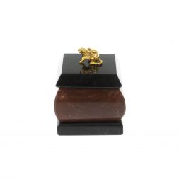 Шкатулка "Мышка" из камня лемезит 4,5х4,5х6 см