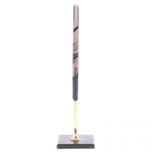 Ручка из обсидиана на подставке черная 122039